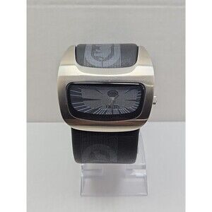 Vintage Marc Ecko The Galactica Black Leather Watch New Battery Mens Rare Y2K